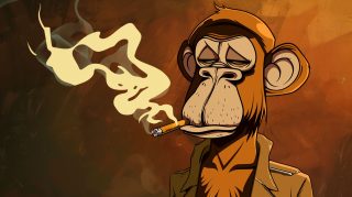 Cartoon Style Monkey Smoking Weed Wallpaper