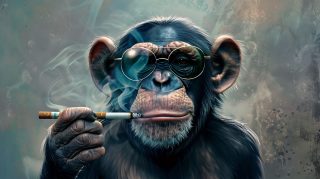 Cartoon Monkey Smoking Hookah Wallpaper