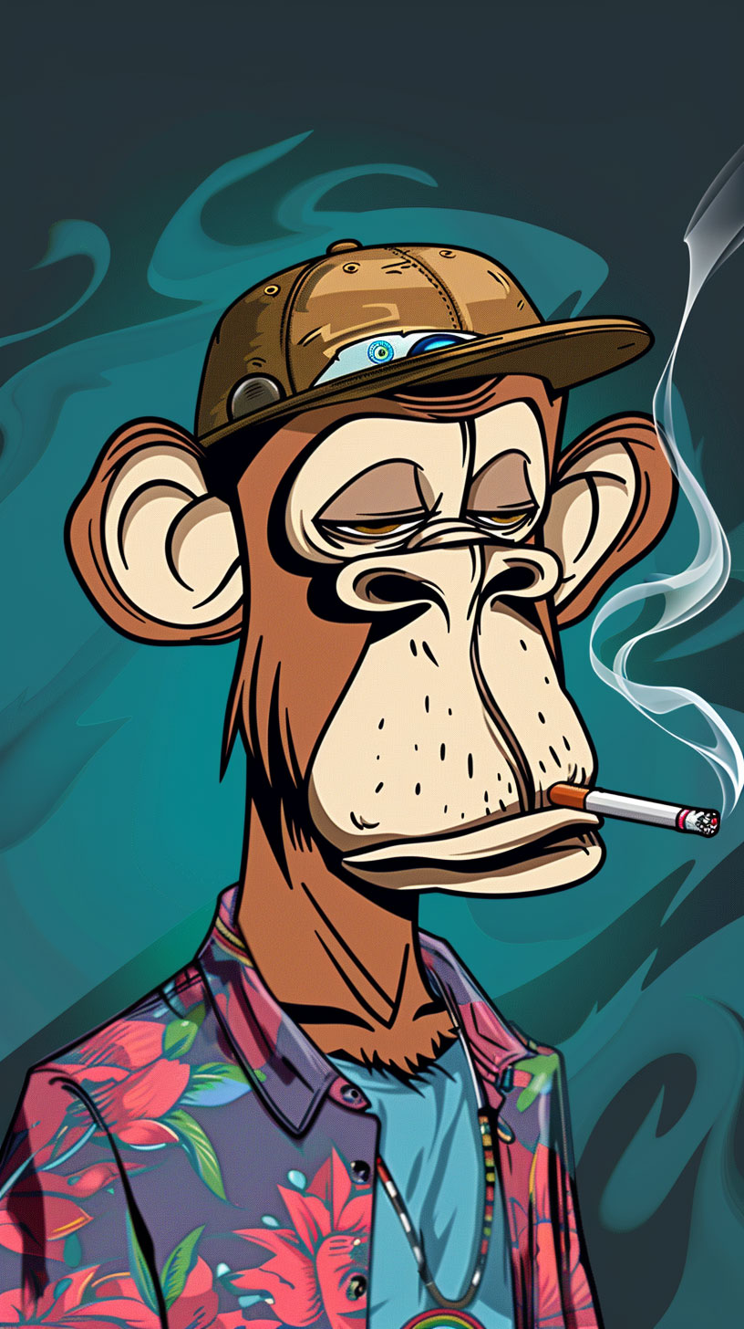 iPhone Cartoon Monkey Smoking Weed Art Wallpaper