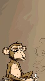 Cartoon Monkey Smoking Hookah iPhone Wallpaper