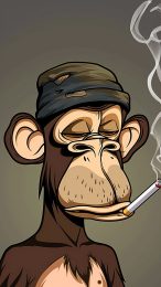 Whimsical Cartoon Monkey Smoking iPhone Background