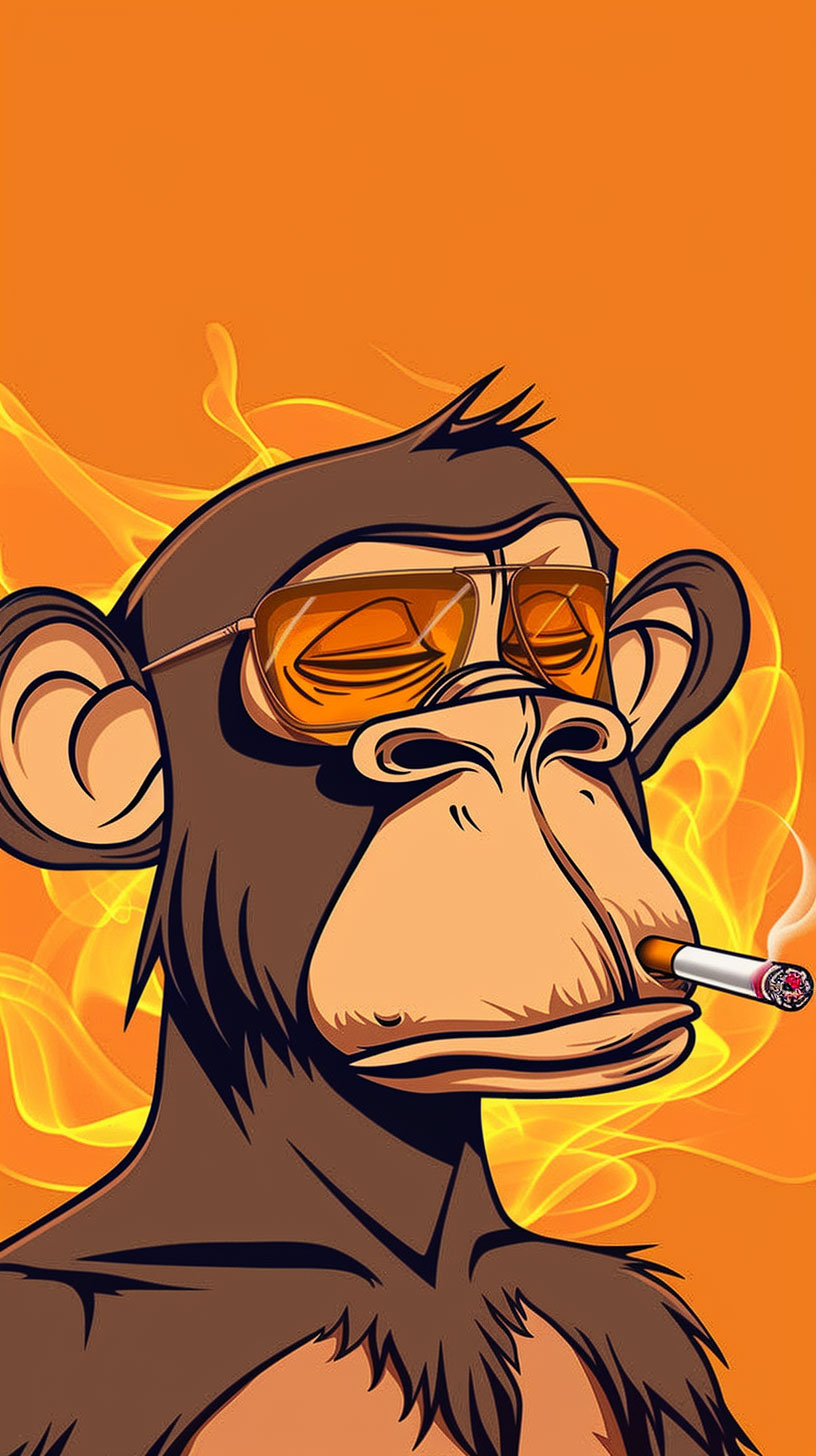 iPhone Cartoon Monkey Smoking Artwork Wallpaper