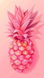 HD Cartoon Pink Pineapple Digital Background for Android