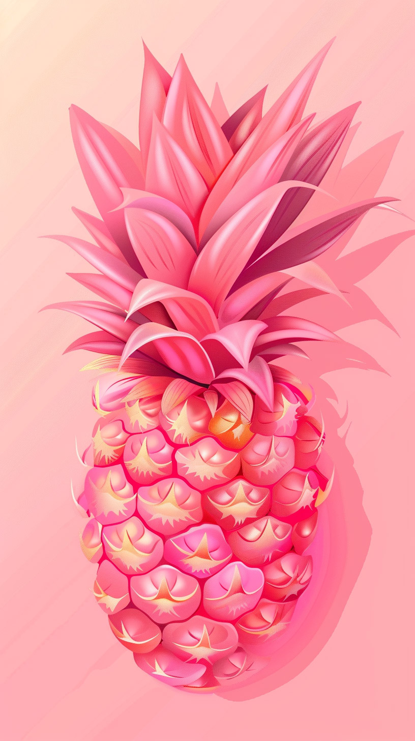 HD Cartoon Pink Pineapple Digital Background for Android