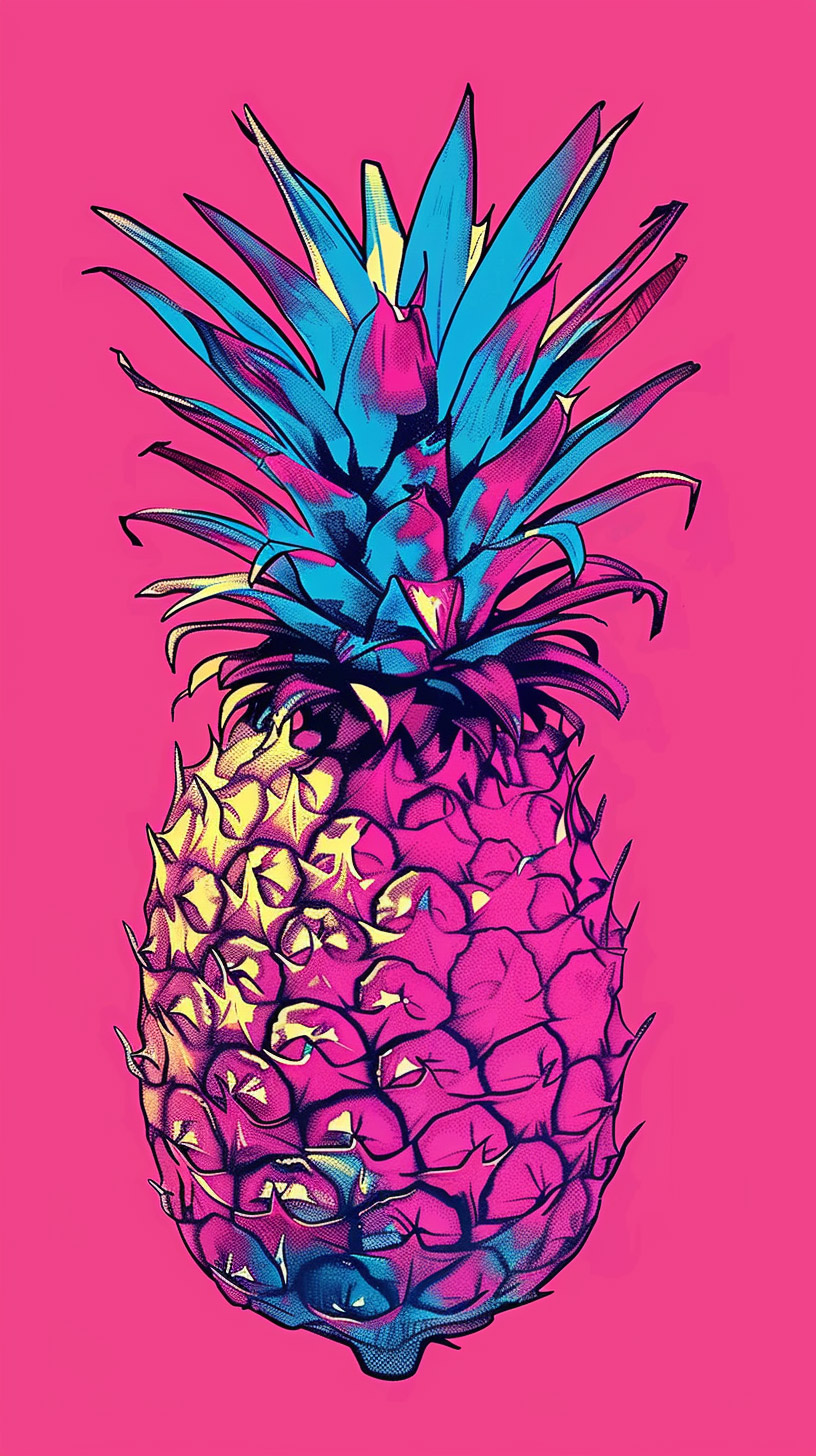 Cute Cartoon Pink Pineapple Wallpaper for Mobile Devices