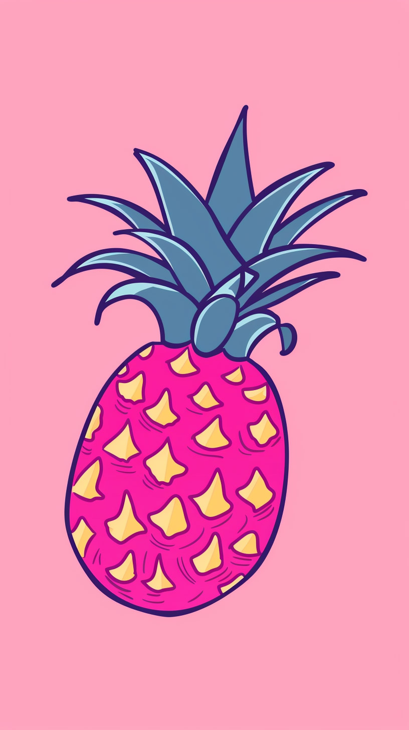 Vibrant Pink Pineapple Cartoon Photo for iPhone Users