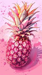 Stylish HD Mobile Wallpaper: Pink Pineapple Design