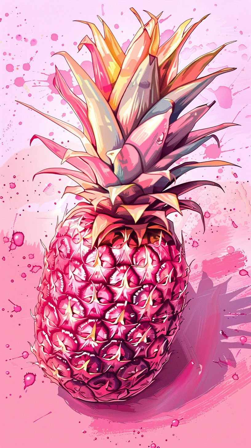 Stylish HD Mobile Wallpaper: Pink Pineapple Design