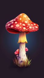 Playful cartoon psychedelic mushroom wallpaper for iPhone