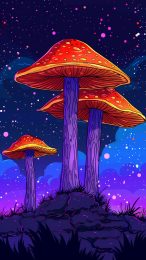 Free download of cartoon psychedelic mushroom wallpaper for iPhone