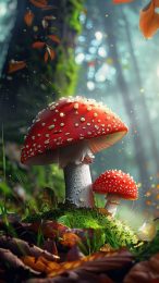 Stunning Cartoon Mushrooms as Mobile Backgrounds