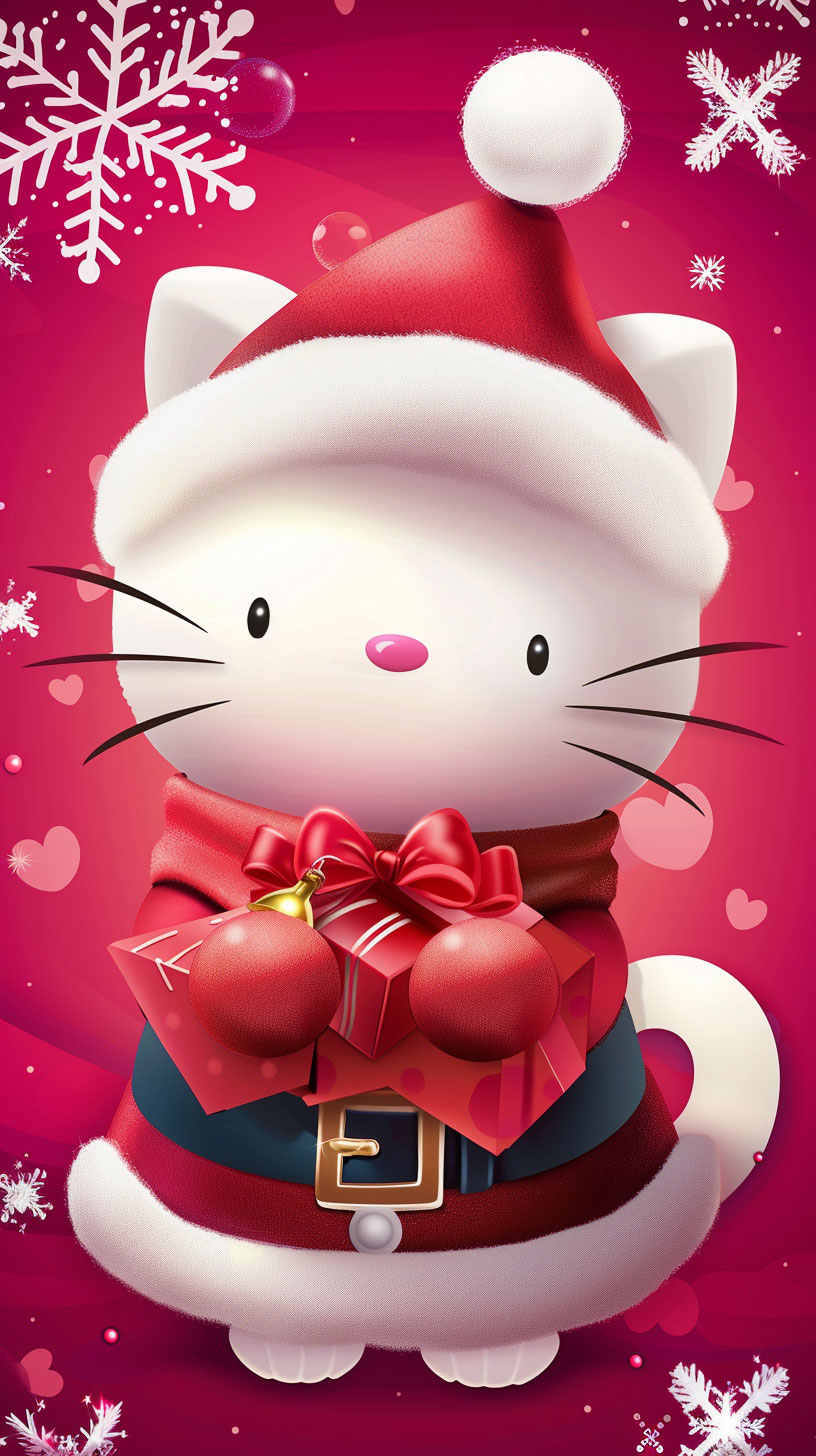 4K Christmas Hello Kitty Mobile Wallpaper