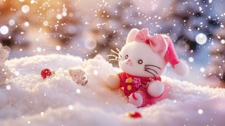 Adorable Christmas Hello Kitty Wallpaper for PC