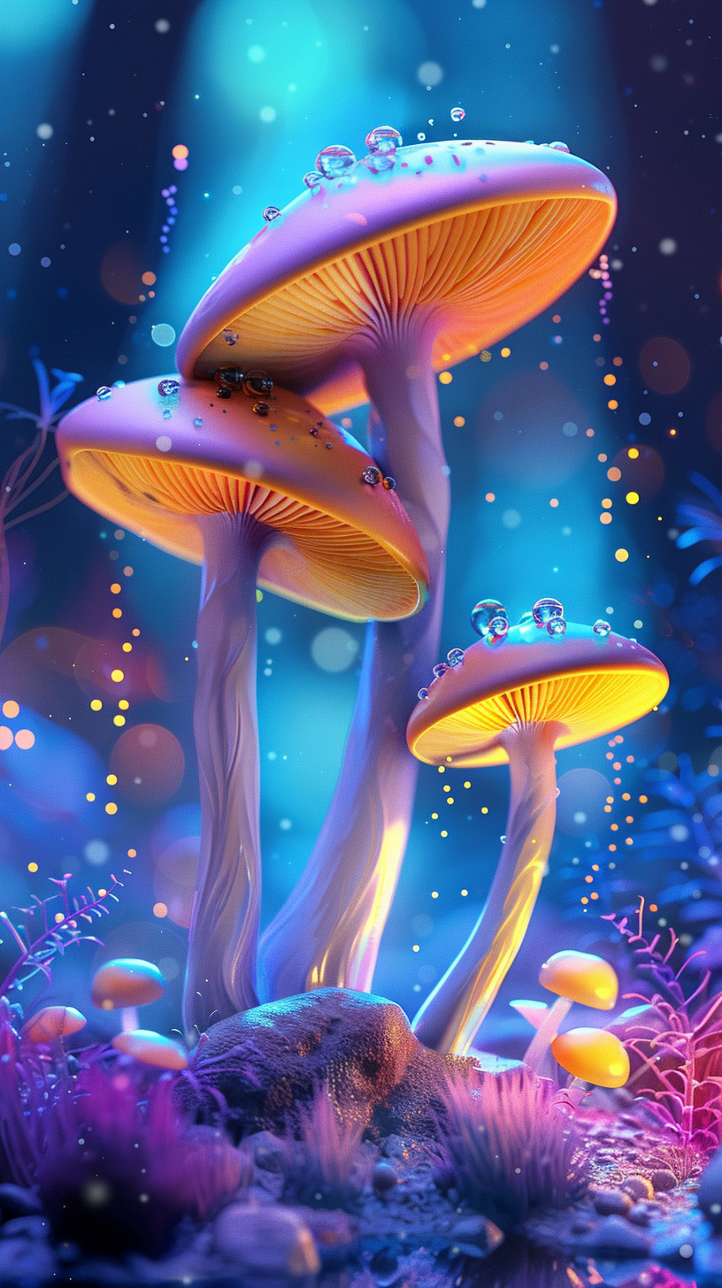 Stunning HD Digital Backgrounds Featuring Mushrooms