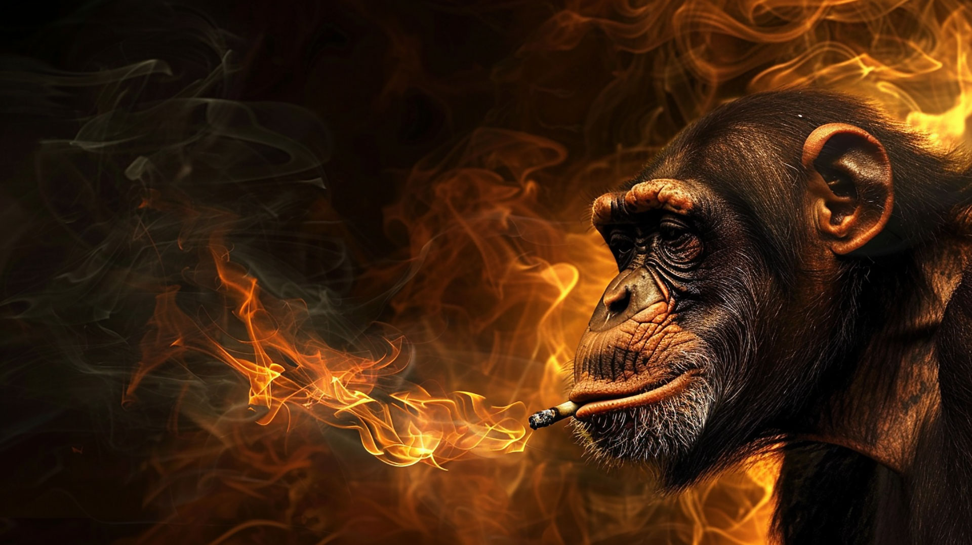 AI-Generated Cool Monkey Smoking 4K Wallpaper