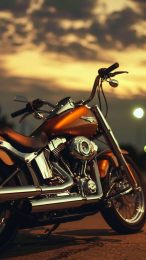 Retro Harley Davidson Motorcycle Mobile Wallpaper