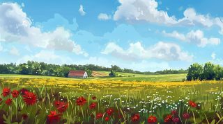 Late Summer Country Charm: 8K Desktop Backgroundv