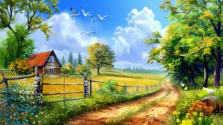 Golden Country Horizon: Late Summer Desktop Background