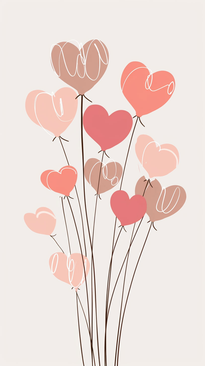 Heart Pattern Aesthetic Valentine's Day Phone Wallpaper