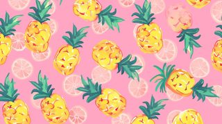 HD cute pineapple background for PC wallpaper