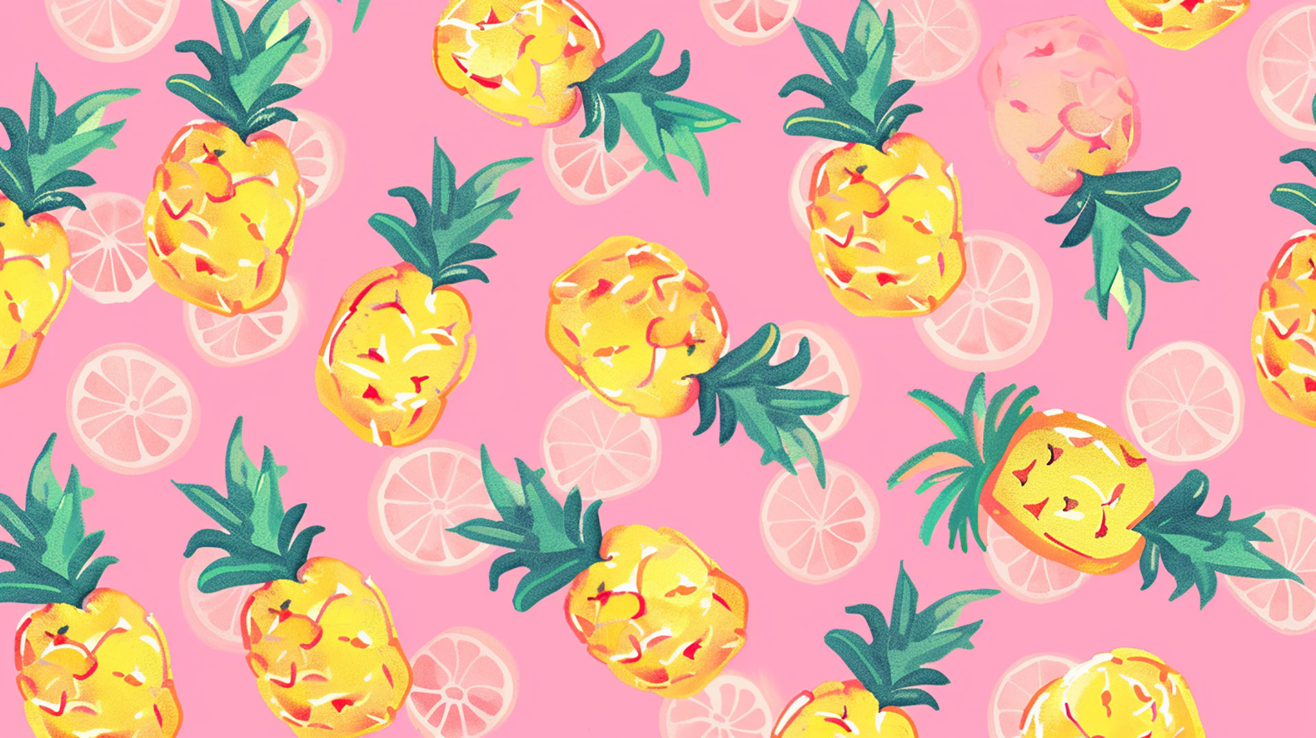 HD cute pineapple background for PC wallpaper