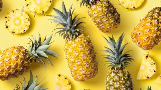 Ultra HD cute pineapple background in 4K resolution