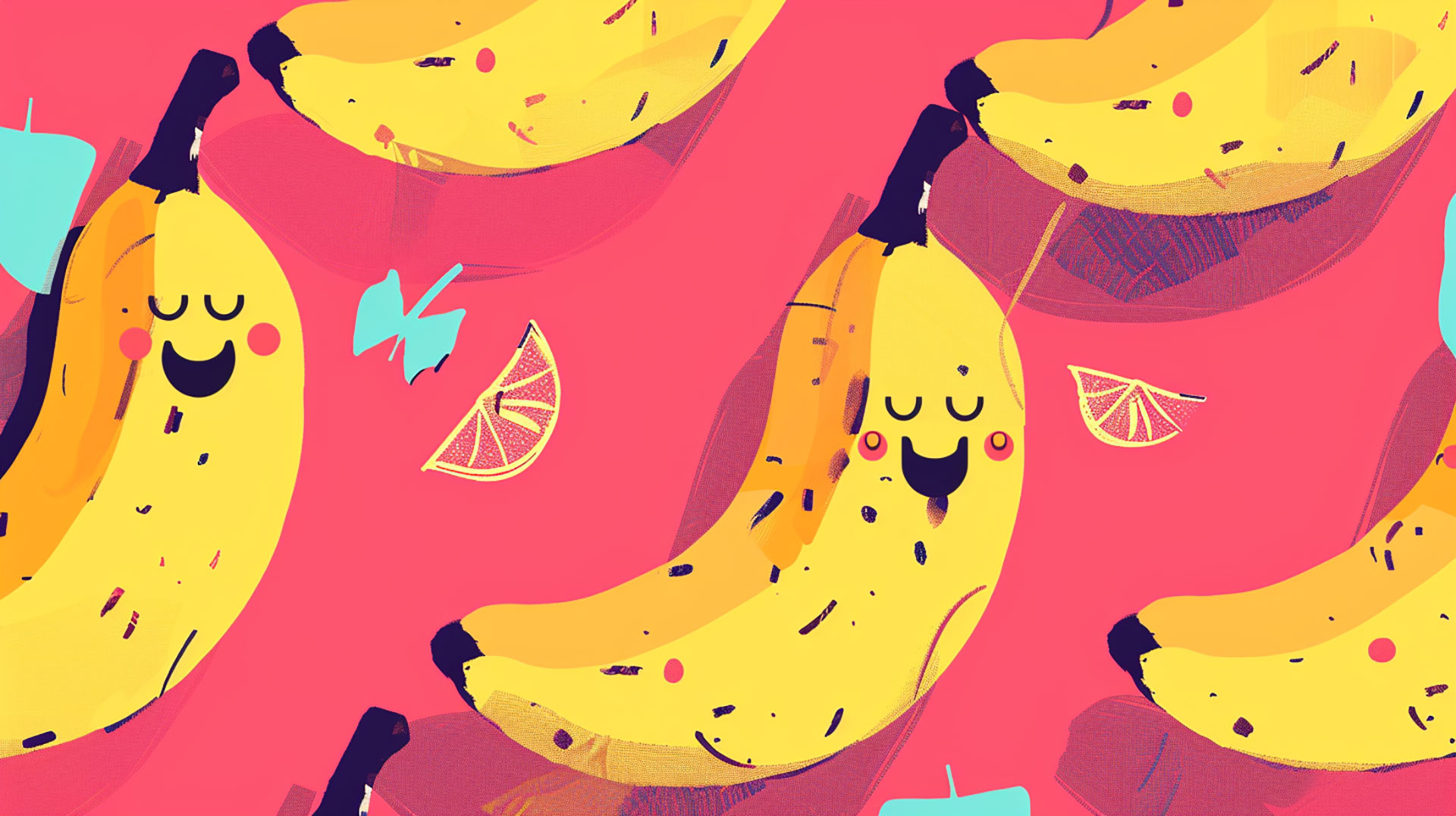 Cute banana desktop background in 1920x1080