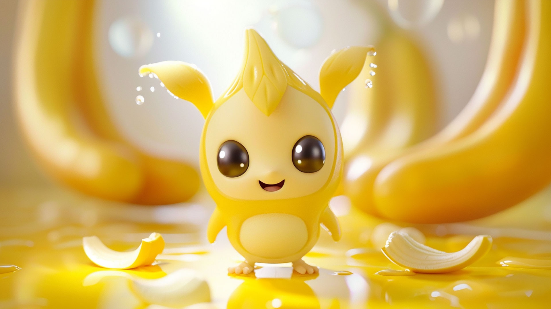 High-resolution cute banana background desktop image