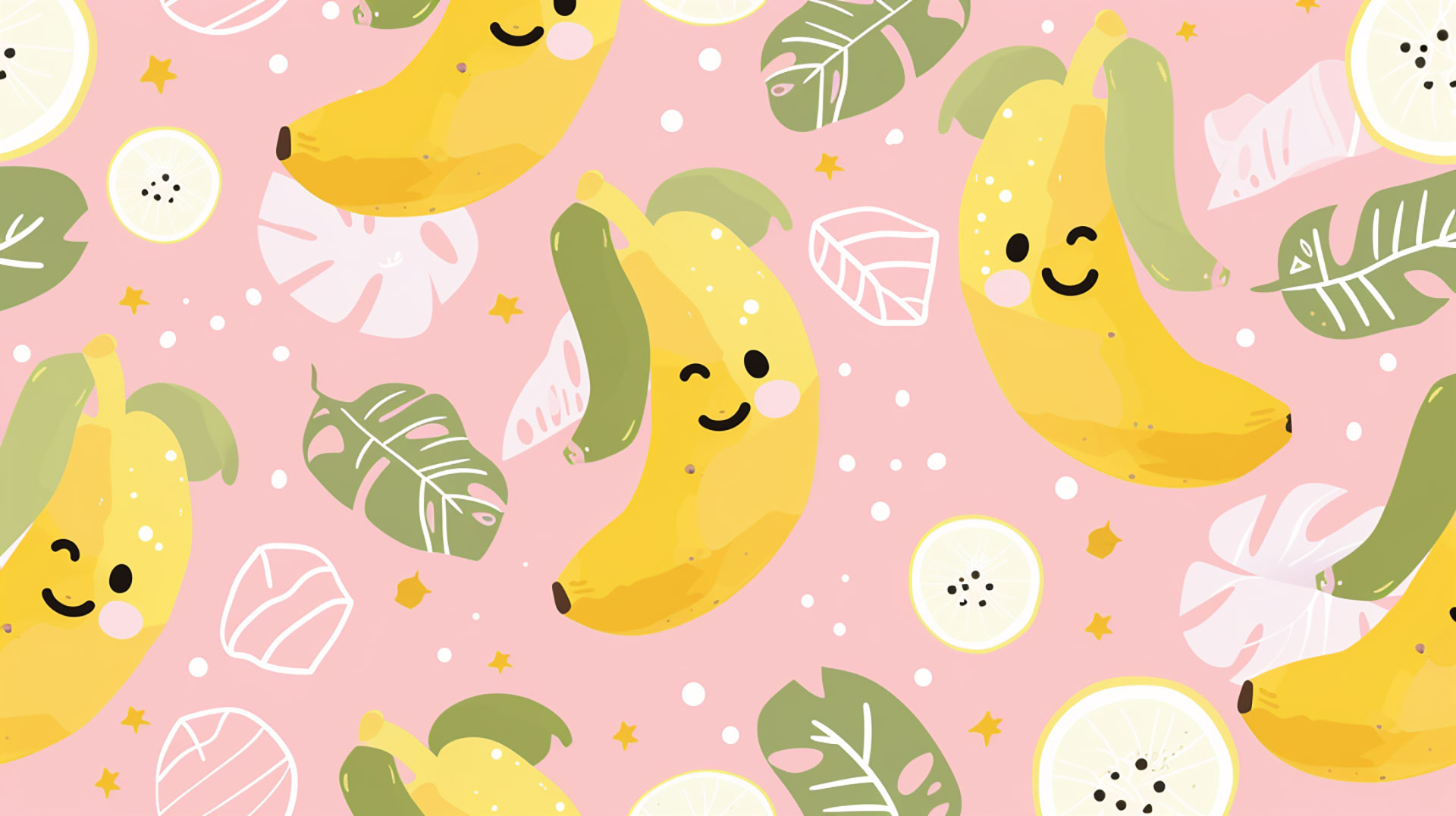 Cute banana background in 8K for desktop