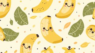 AI-generated cute banana background for desktop