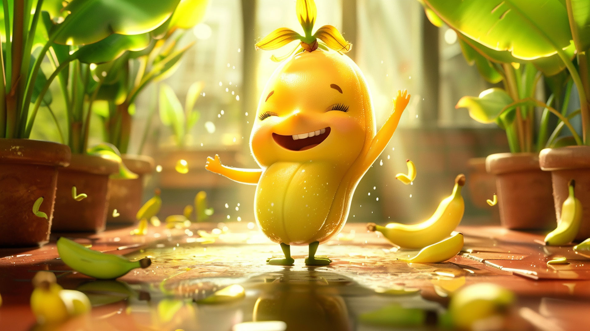 HD cute banana background for desktop use