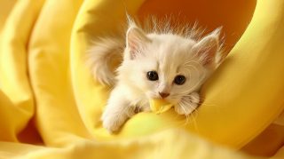 Whimsical Banana Cat Wallpaper