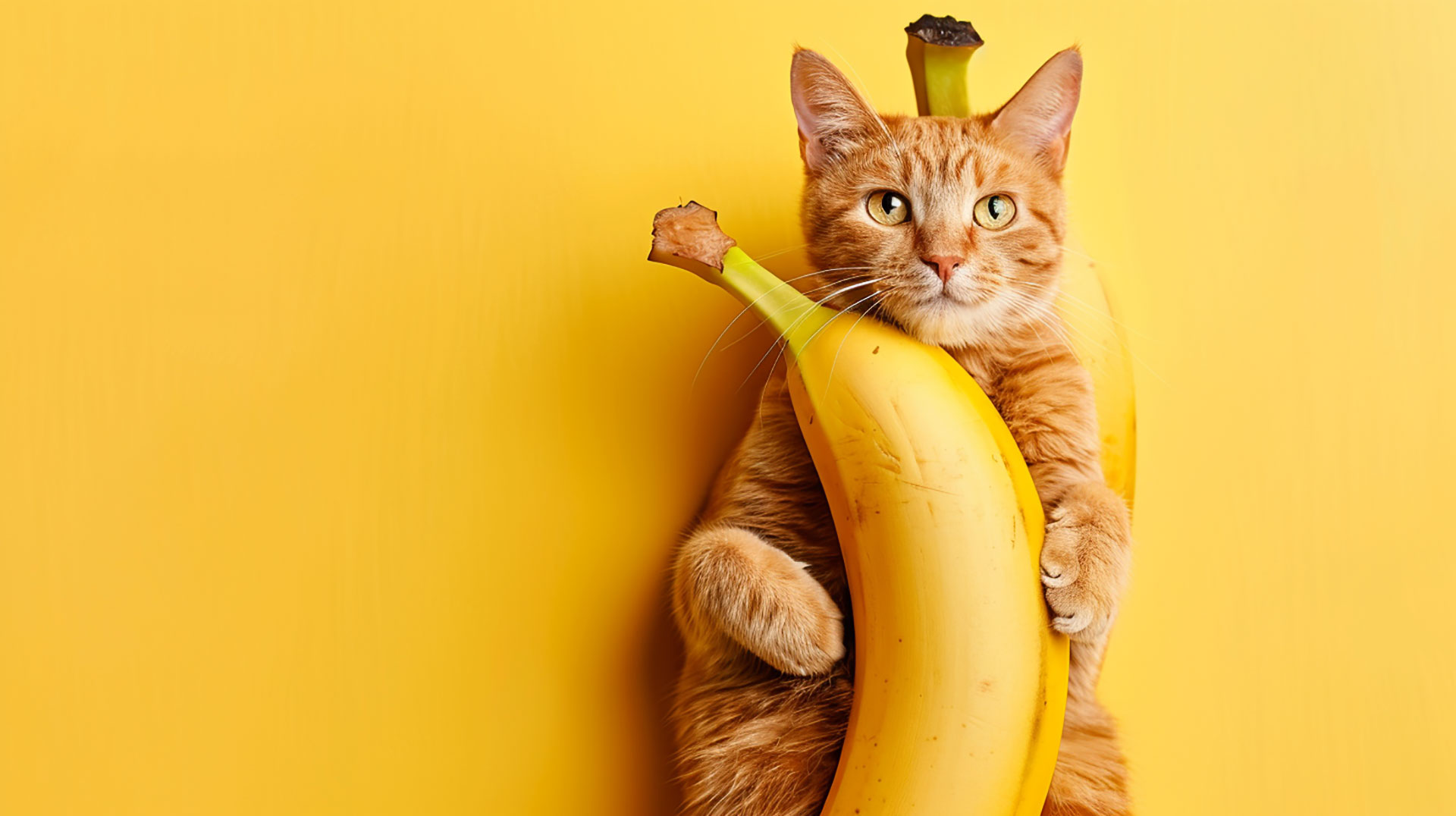 Sweet Banana Cat Wallpaper for Desktop