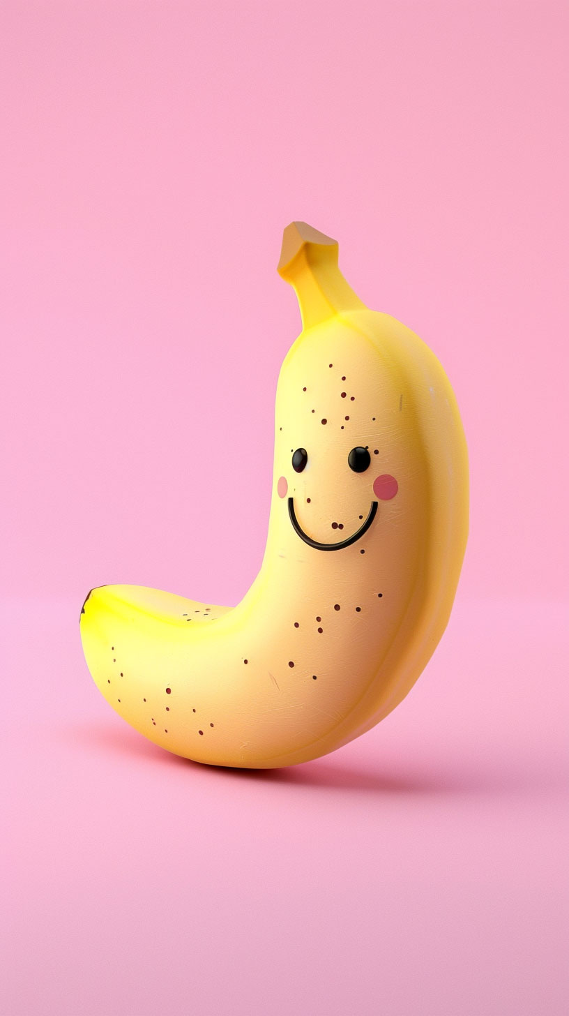 Adorable cute banana wallpaper for iPhone in HD