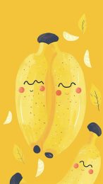 4K cute banana wallpaper for iPhone 12