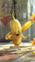 AI-generated cute banana wallpaper for iPhone