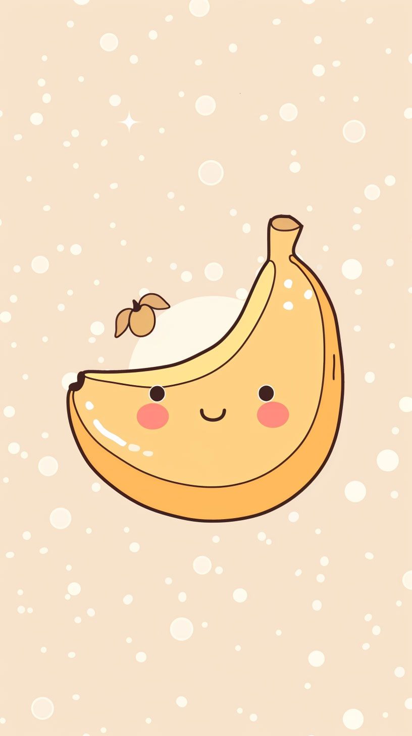 Cute banana wallpaper for iPhone 15 in HD