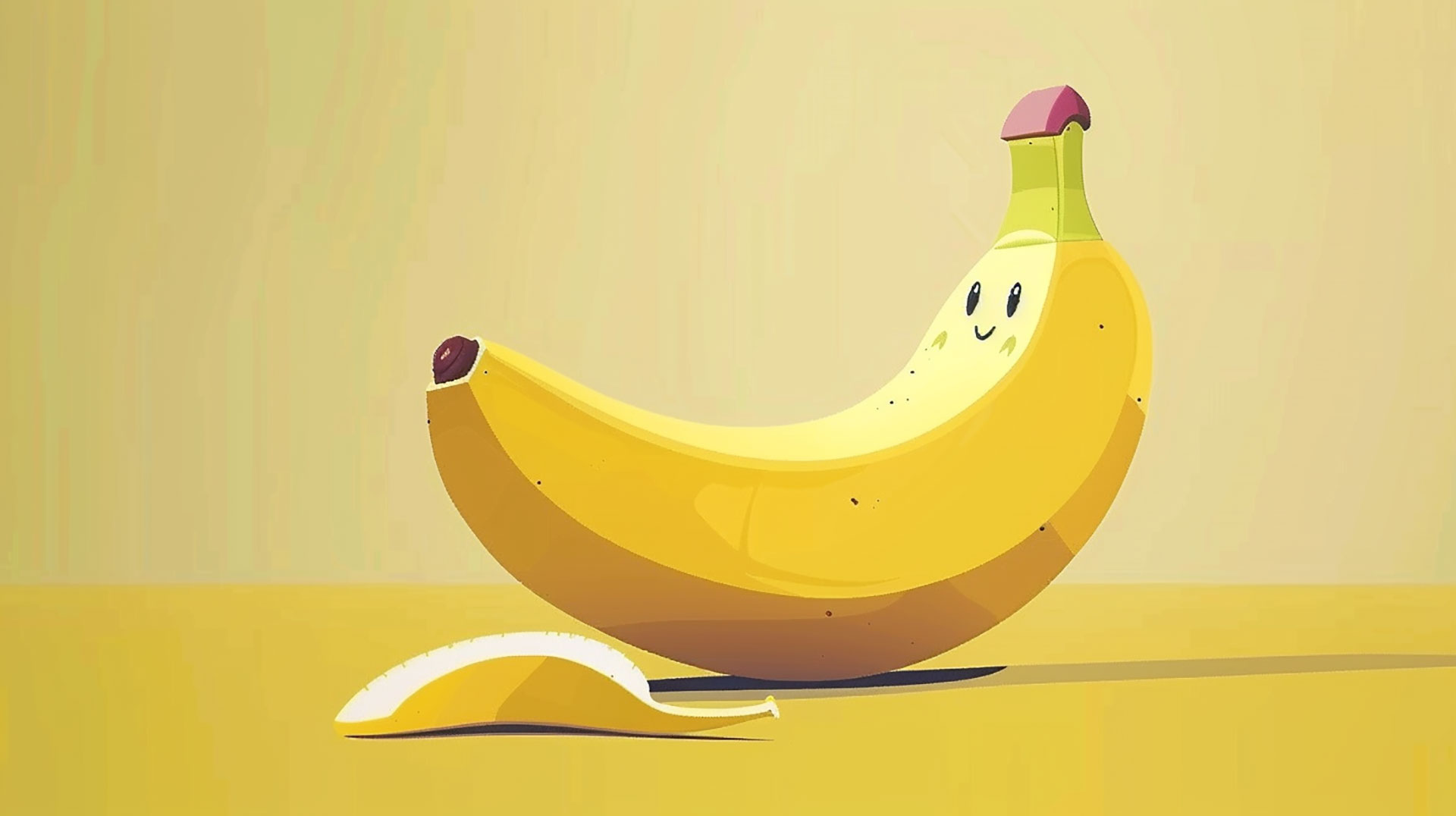 4K Cute Banana Wallpaper for Desktop Background