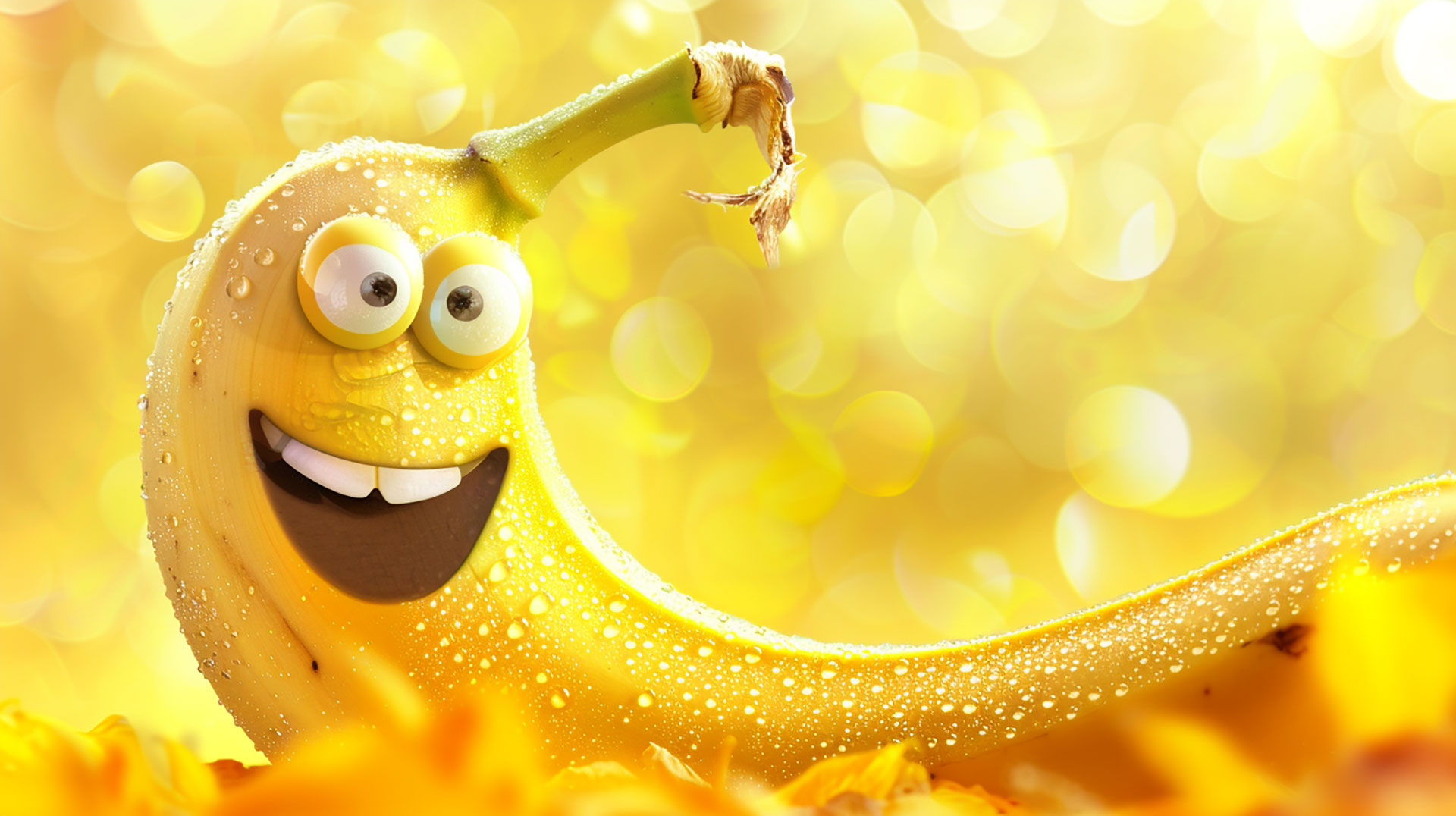 HD Digital Background: Cute Banana for Desktop