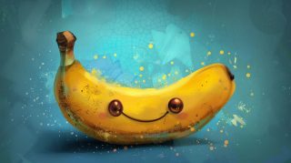 AI-Generated Cute Banana Wallpaper for Desktops