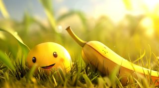 Cartoon banana desktop wallpaper in HD