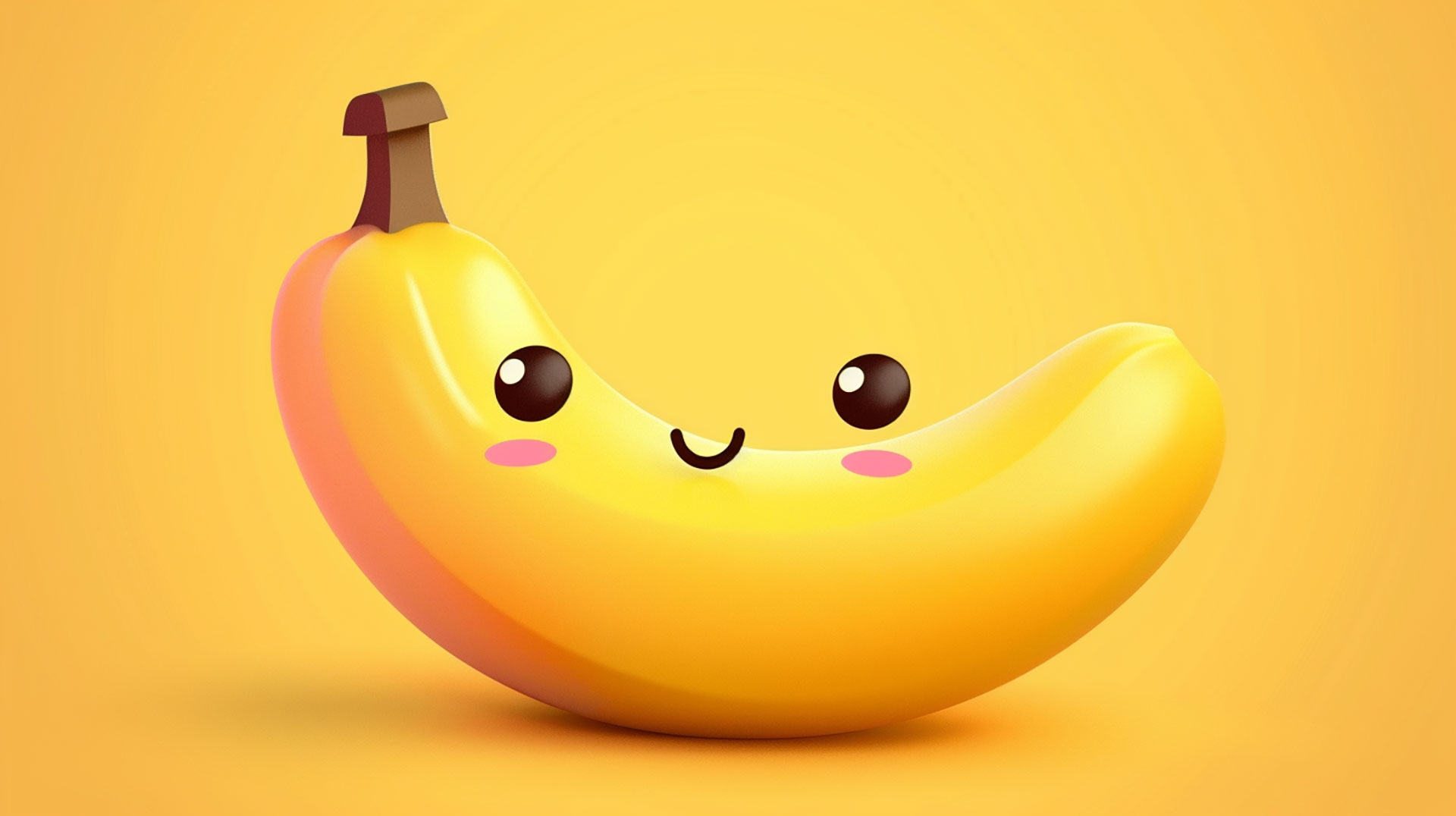 4K cute cartoon banana desktop background