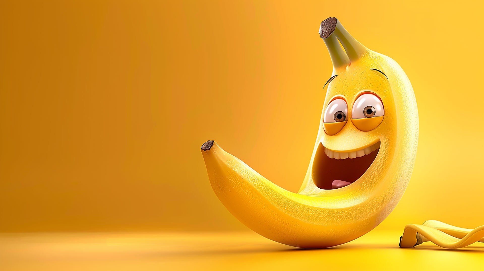 HD cartoon banana wallpaper for desktop background