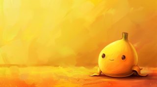 Free cute cartoon banana desktop wallpaper