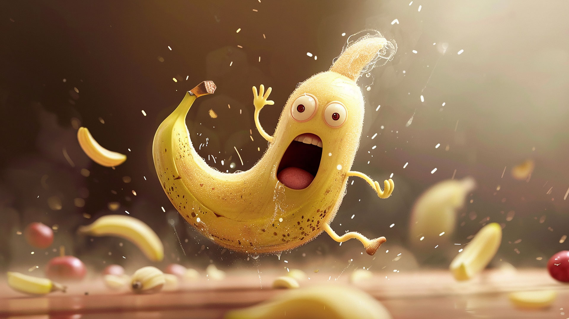 Ultra HD cartoon banana wallpaper for PC