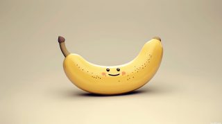 8K cute cartoon banana wallpaper download