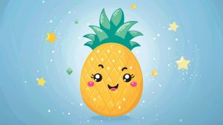 Cute pineapple wallpaper for desktop in vibrant HD