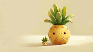 High-resolution cute pineapple desktop wallpaper for free