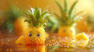 Downloadable cute pineapple desktop wallpaper in 1920x1080