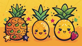 Playful cute pineapple wallpaper for PC screens